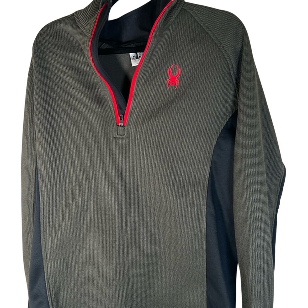 Spyder Constant Zip Fleece Sweater size Large in Green & Red